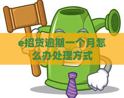 e招贷逾期一个月怎么办处理方式