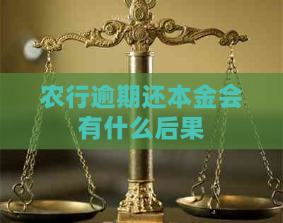 农行逾期还本金会有什么后果