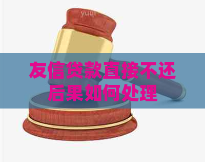 友信贷款直接不还后果如何处理