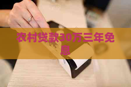 农村贷款30万三年免息