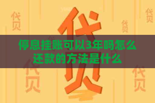 停息挂账可以3年吗怎么还款的方法是什么