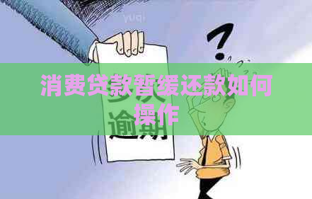 消费贷款暂缓还款如何操作