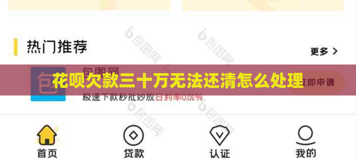 白条欠款三十万无法还清怎么处理