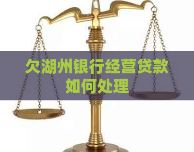 欠湖州银行经营贷款如何处理 欠湖州银行经营贷款如何处理