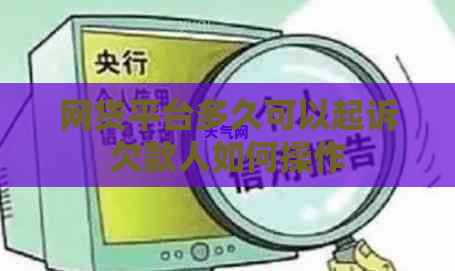 网贷平台多久可以起诉欠款人如何操作