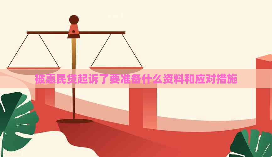 被惠民贷起诉了要准备什么资料和应对措施