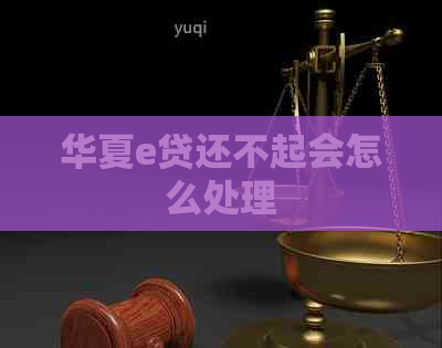 华夏e贷还不起会怎么处理