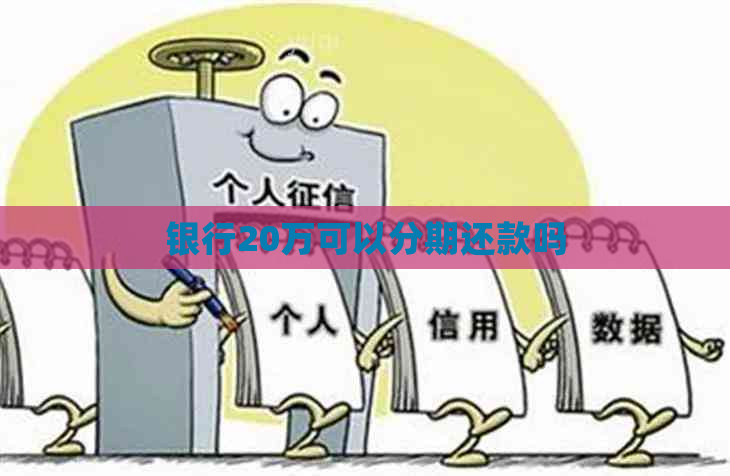 银行20万可以分期还款吗