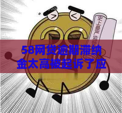 58网贷逾期滞纳金太高被起诉了应该如何应对