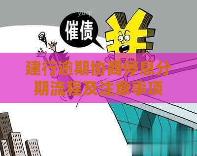 建行逾期协商停息分期流程及注意事项