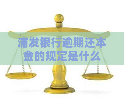 浦发银行逾期还本金的规定是什么