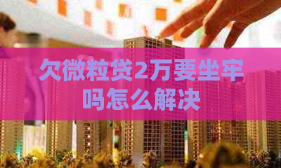 欠微粒贷2万要坐牢吗怎么解决