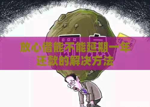 放心借能不能延期一年还款的解决方法
