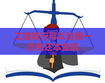 工商银行可以协商一次性还本金吗