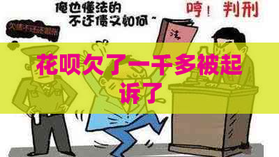花呗欠了一千多被起诉了
