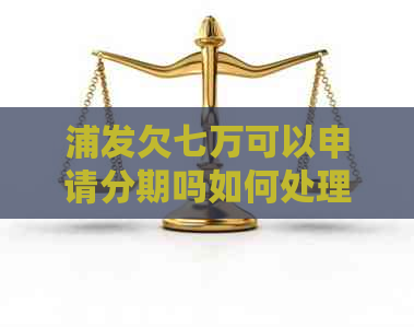 浦发欠七万可以申请分期吗如何处理