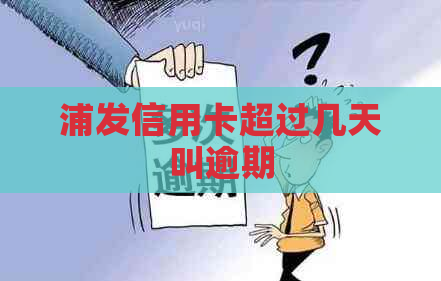 浦发信用卡超过几天叫逾期