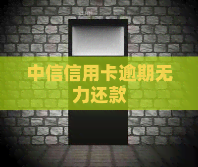 中信信用卡逾期无力还款