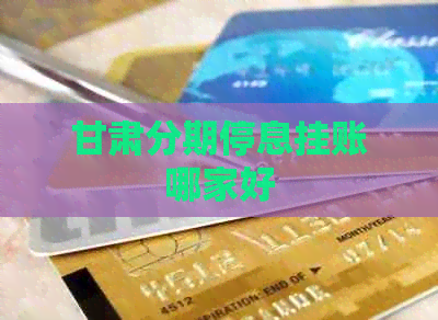 甘肃分期停息挂账哪家好