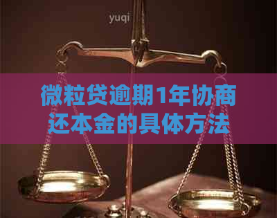 微粒贷逾期1年协商还本金的具体方法