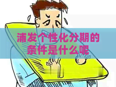 浦发个性化分期的条件是什么呢