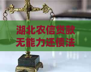 湖北农信贷款无能力还债法务协商需要哪些步骤