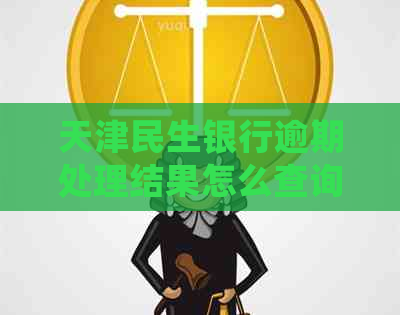 天津民生银行逾期处理结果怎么查询