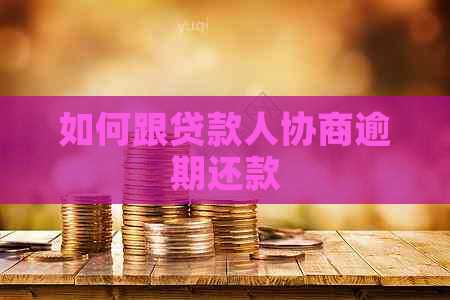 如何跟贷款人协商逾期还款
