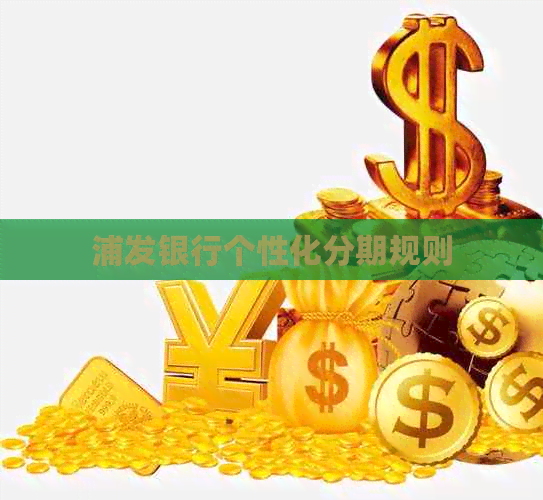浦发银行个性化分期规则