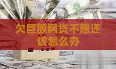 欠巨额网贷不想还该怎么办