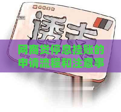 白条贷停息挂账的申请流程和注意事项