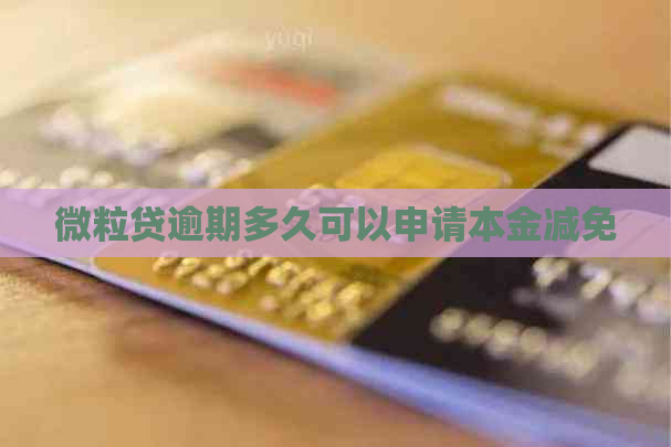 微粒贷逾期多久可以申请本金减免