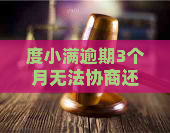 度小满逾期3个月无法协商还款怎么办