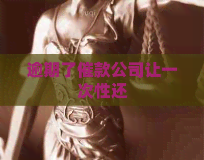 逾期了催款公司让一次性还
