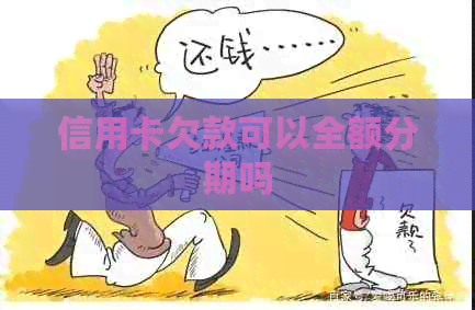 信用卡欠款可以全额分期吗