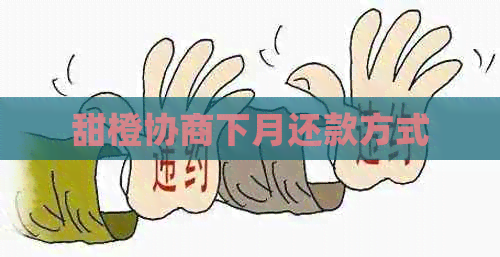 甜橙协商下月还款方式