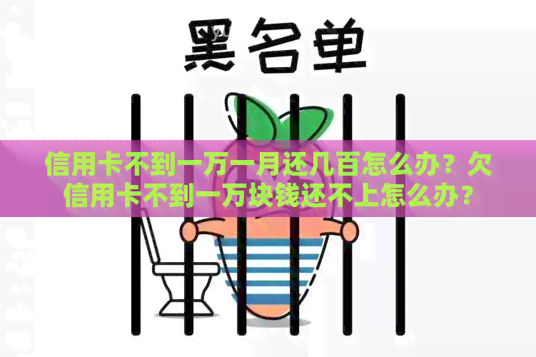信用卡不到一万一月还几百怎么办？欠信用卡不到一万块钱还不上怎么办？