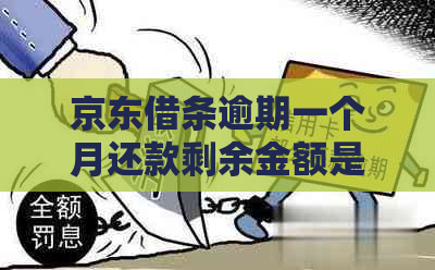 京东借条逾期一个月还款剩余金额是多少