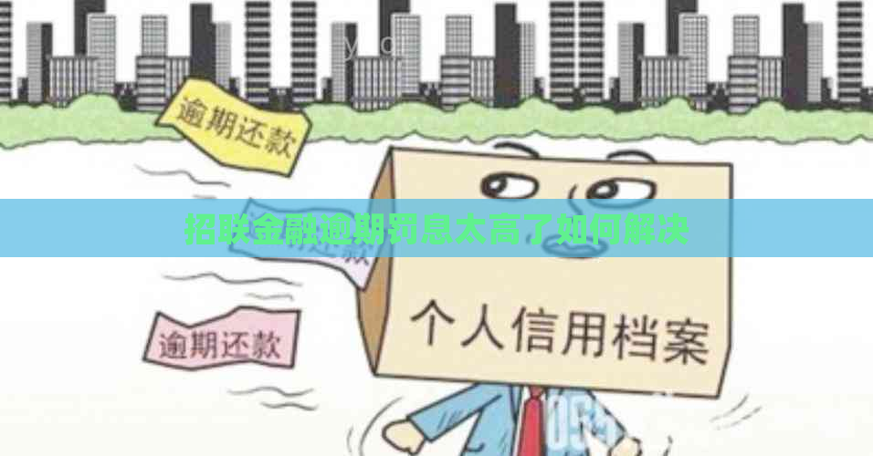 招联金融逾期罚息太高了如何解决