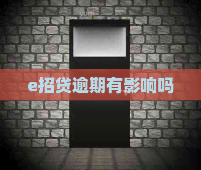 e招贷逾期有影响吗