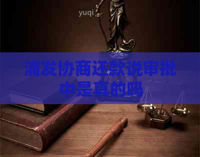 浦发协商还款说审批中是真的吗