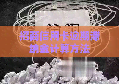 招商信用卡逾期滞纳金计算方法