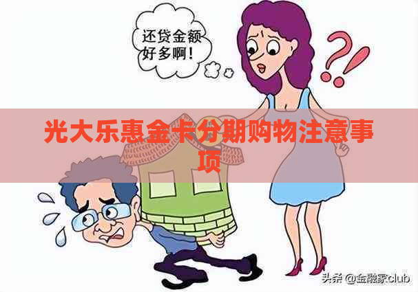 光大乐惠金卡分期购物注意事项