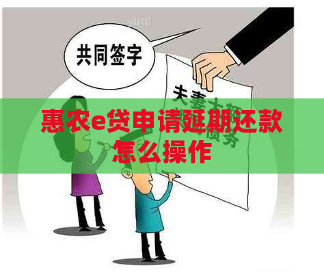 惠农e贷申请延期还款怎么操作