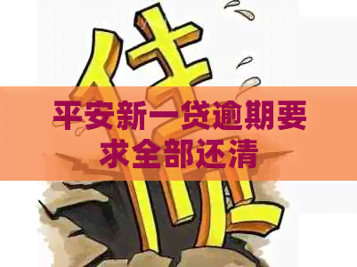 平安新一贷逾期要求全部还清