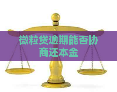 微粒贷逾期能否协商还本金