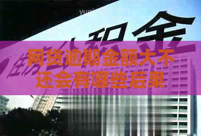 网贷逾期金额大不还会有哪些后果