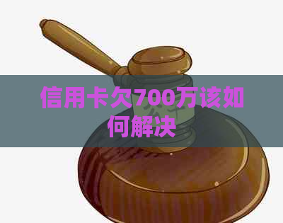 信用卡欠700万该如何解决