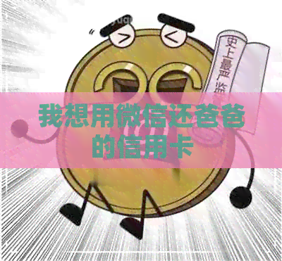 我想用微信还爸爸的信用卡