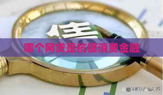 哪个网贷是杭银消费金融